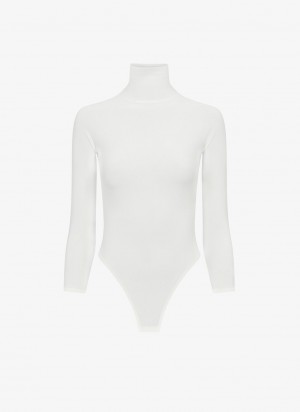 Bodysuit Alaia Second Skin Jersey Body Femme Blanche France | T5V-7786