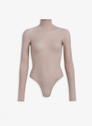 Bodysuit Alaia Second Skin Knit Body Femme Nude France | C5E-7138