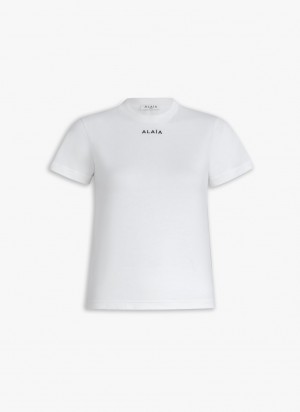 Hauts Alaia Fitted T-shirt Alaïa Femme Blanche France | M3G-6876
