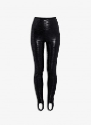 Leggings Alaia Coated Femme Noir France | P4B-9527