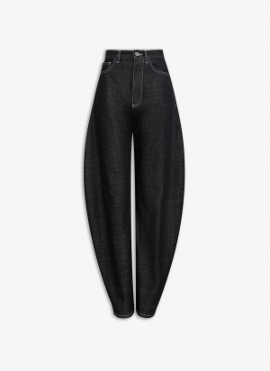 Pantalon Alaia Round Denim Femme Noir France | F1M-5091