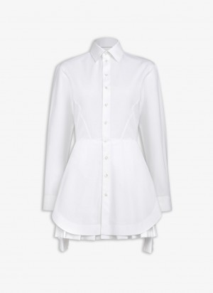 Peignoir Alaia Poplin Shirt Femme Blanche France | M1L-3224