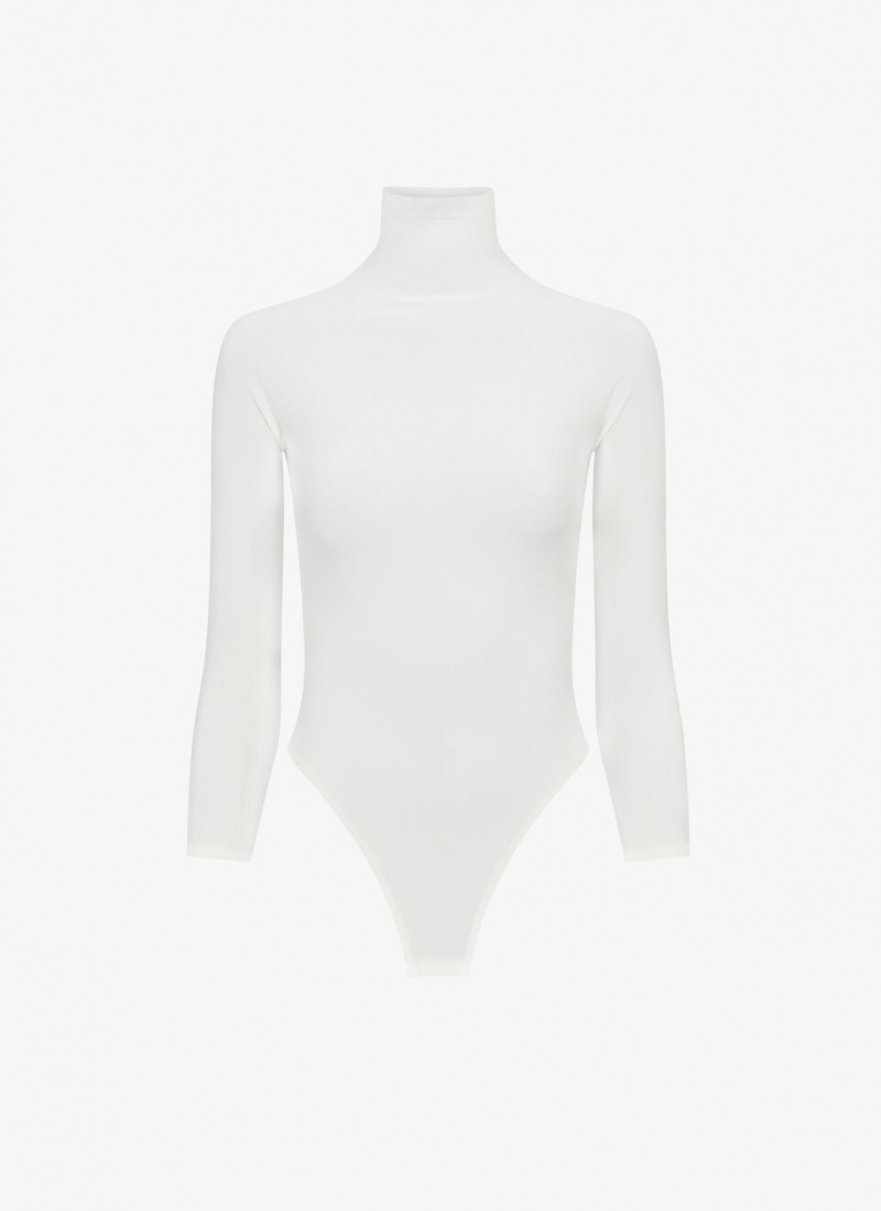 Bodysuit Alaia Second Skin Jersey Body Femme Blanche France | T5V-7786