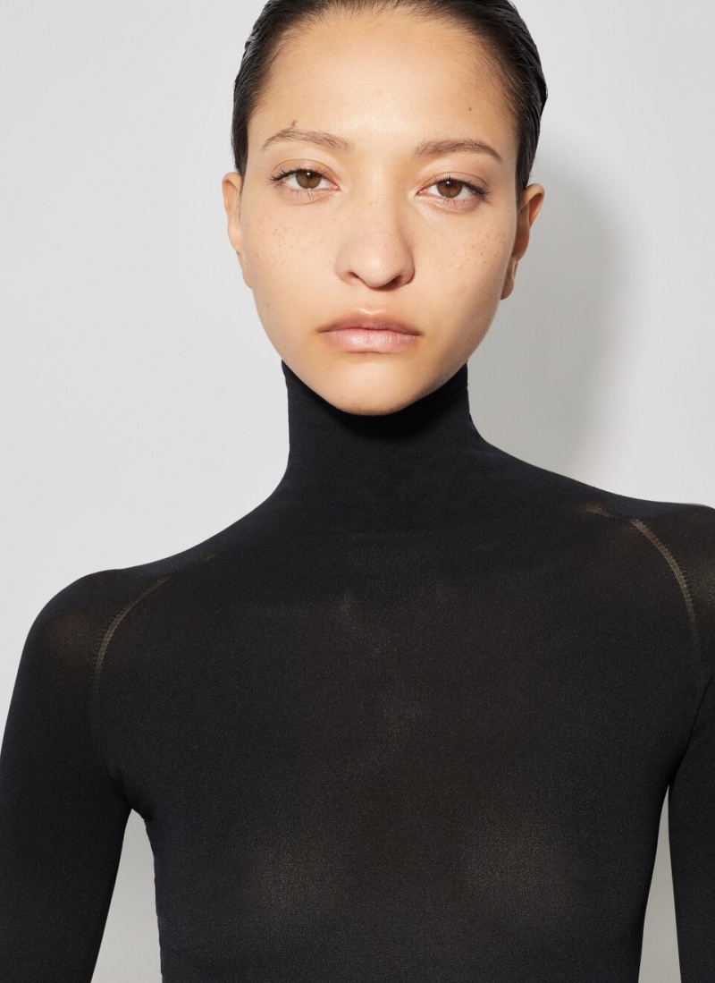 Bodysuit Alaia Second Skin Knit Body Femme Noir France | E3X-2045