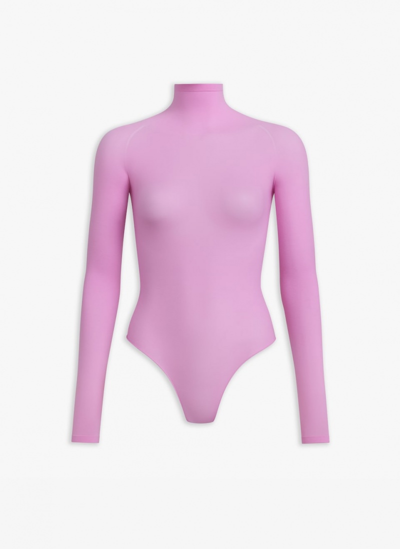Bodysuit Alaia Second Skin Knit Body Femme Rose France | M0O-2201