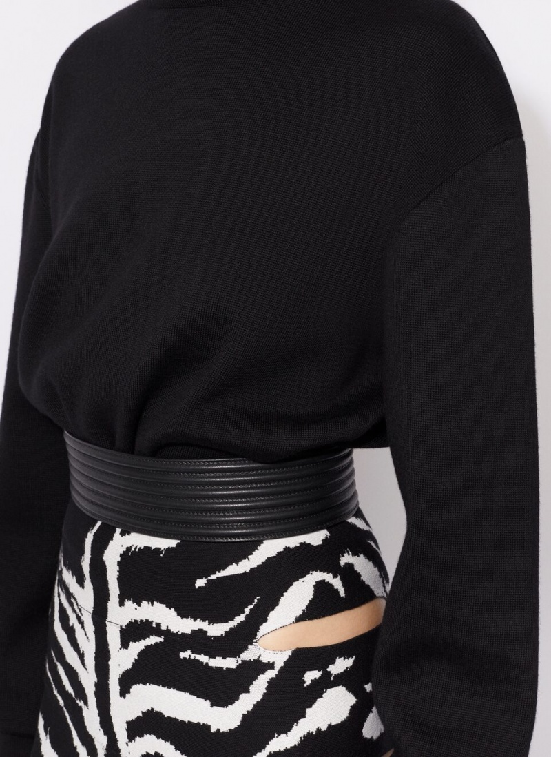 Chandails Alaia Oversize Jumper Femme Noir France | X9D-6011