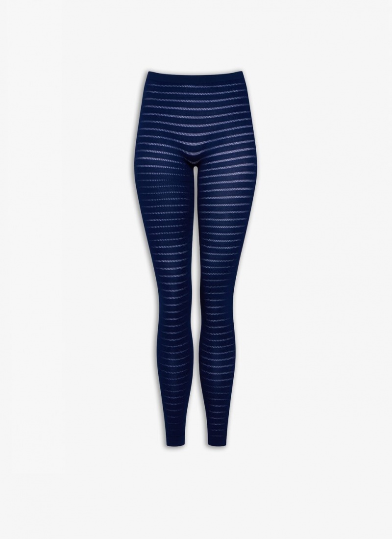 Leggings Alaia Sheer Stripes Femme Bleu France | Z7L-3515