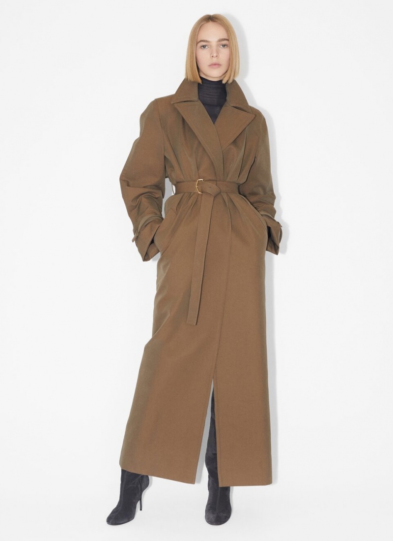 Manteaux Alaia Trench-coat Femme Beige France | H4B-9309