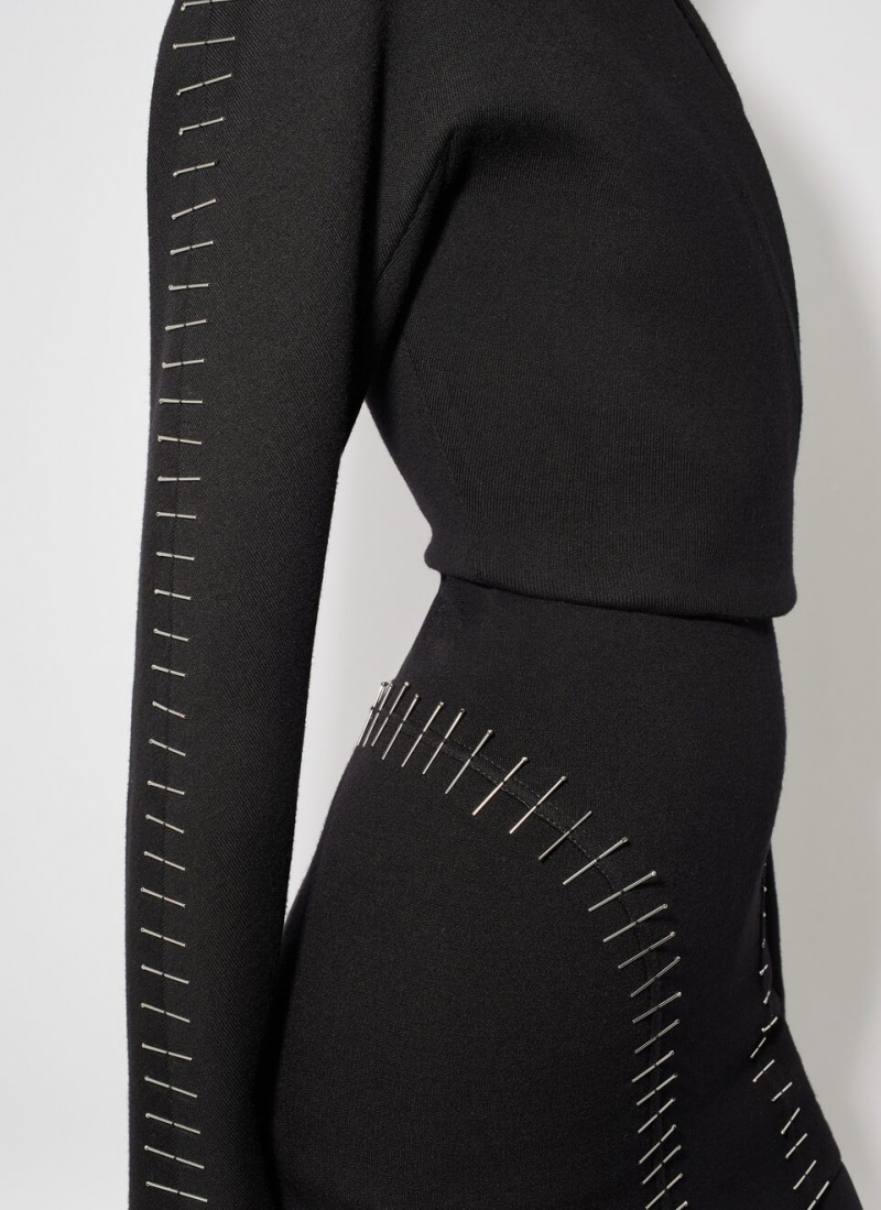 Vestes Alaia Embroidered Cropped Femme Noir France | D5C-3341